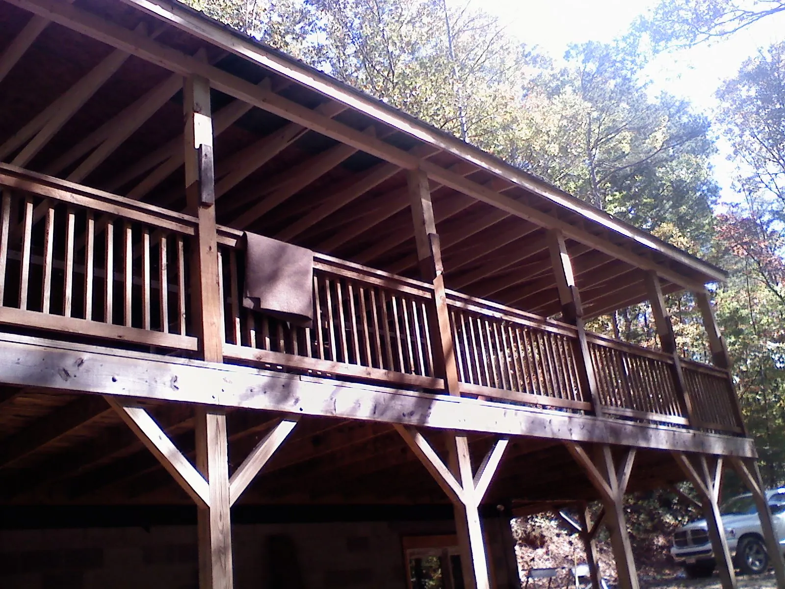 Timber framing under a new elevated porch and deck — Roof Leak Repair in Fountain Inn by Roofing Brothers